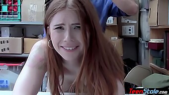 Redhead Teen Thief Gets Her Tight Ass Pounded By Big Cock