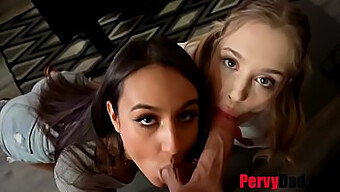 Anastasia Knight Og Eliza Ibarra I En Hardcore Familie Sexscene