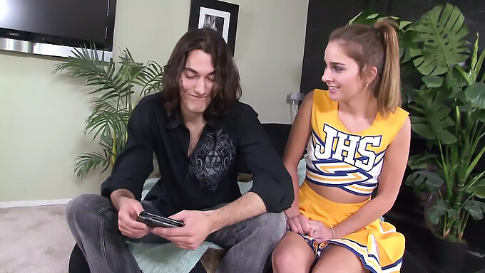 Cute Cheerleader Gets Her Face Fucked And Facialized By Big Cock Dude