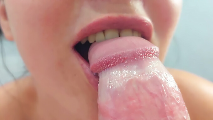 Cumshot On Wife'S Tongue